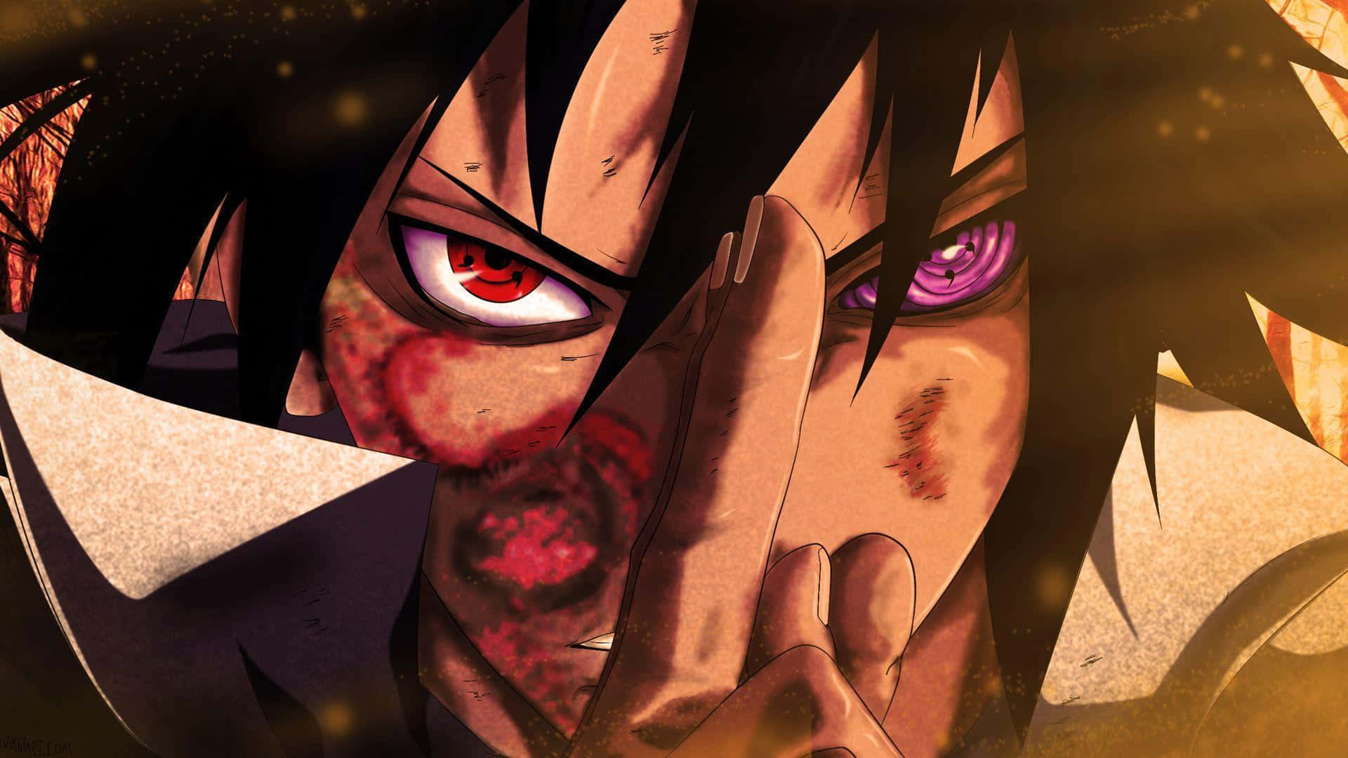 Sasuke Face, purple eyes, black hair, Full HD Desktop Wallpaper