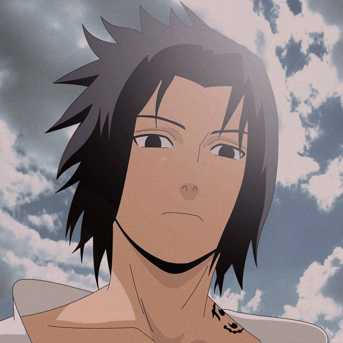 Sasuke, spiky dark hair, serious expression, SD Phone Wallpaper