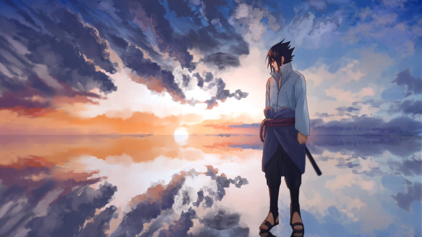 Sasuke Pfp, sunset, anime warrior, HD Desktop Wallpaper