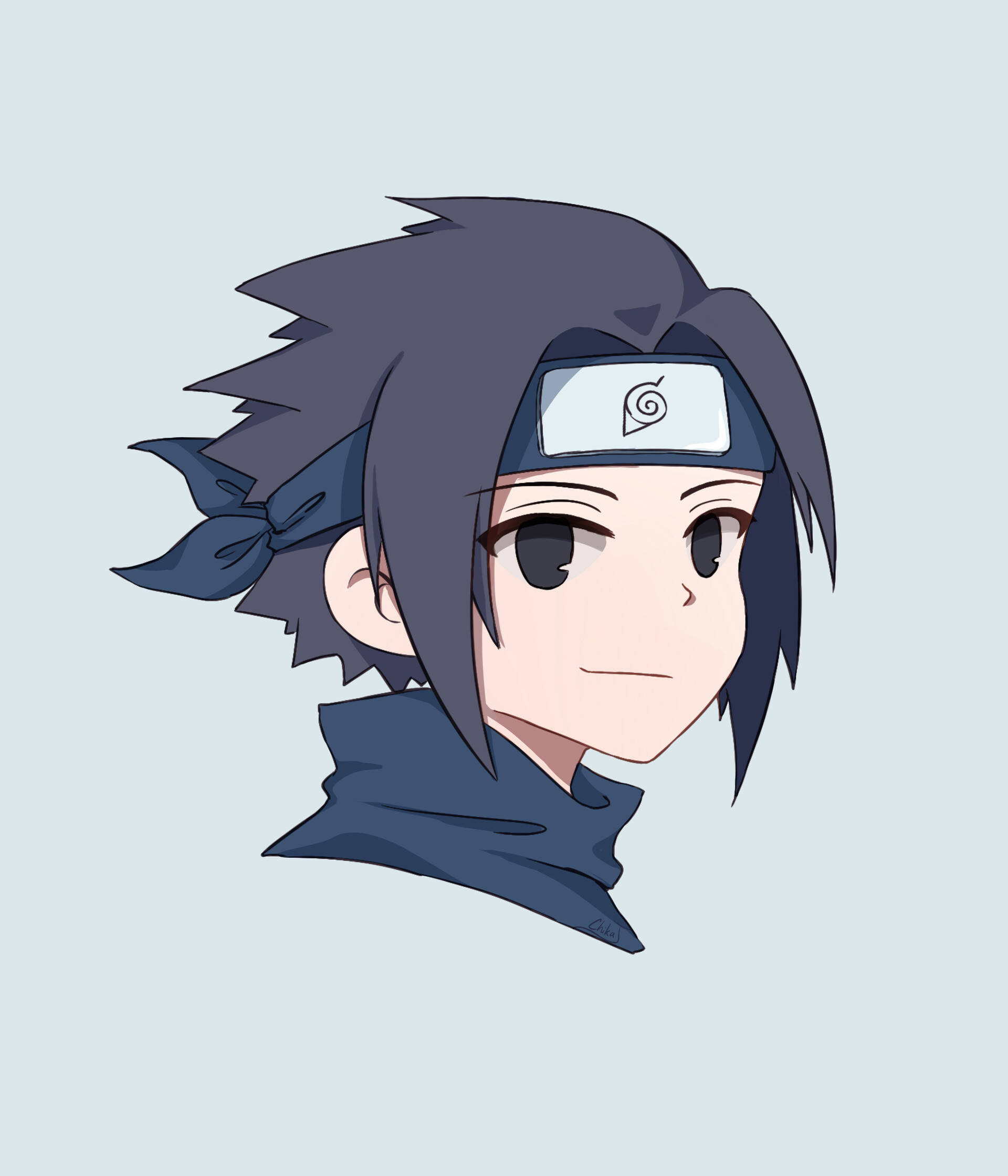 Sasuke Pfp, chibi, spiky dark hair, Full HD Phone Wallpaper