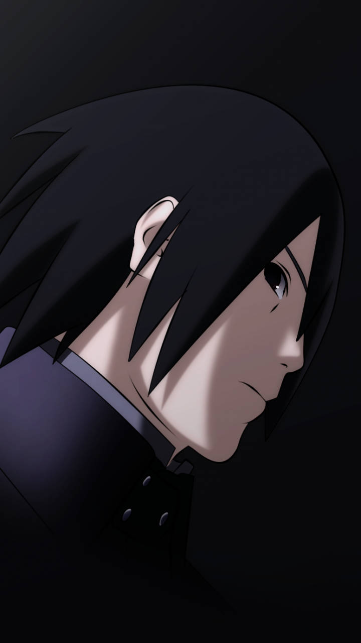 Sasuke, dark minimalist, anime portrait, HD Phone Wallpaper