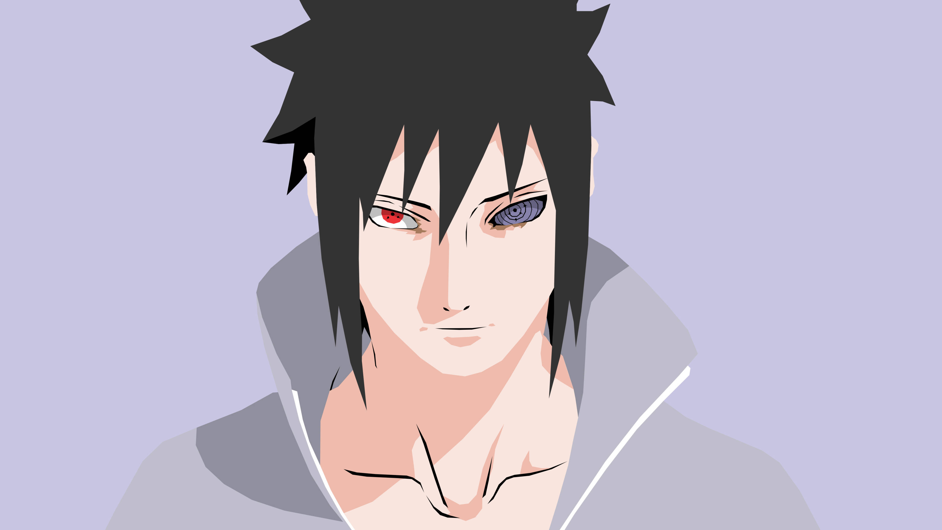 Sasuke Uchiha, spiky black hair, red and blue eyes, 4K Desktop Wallpaper