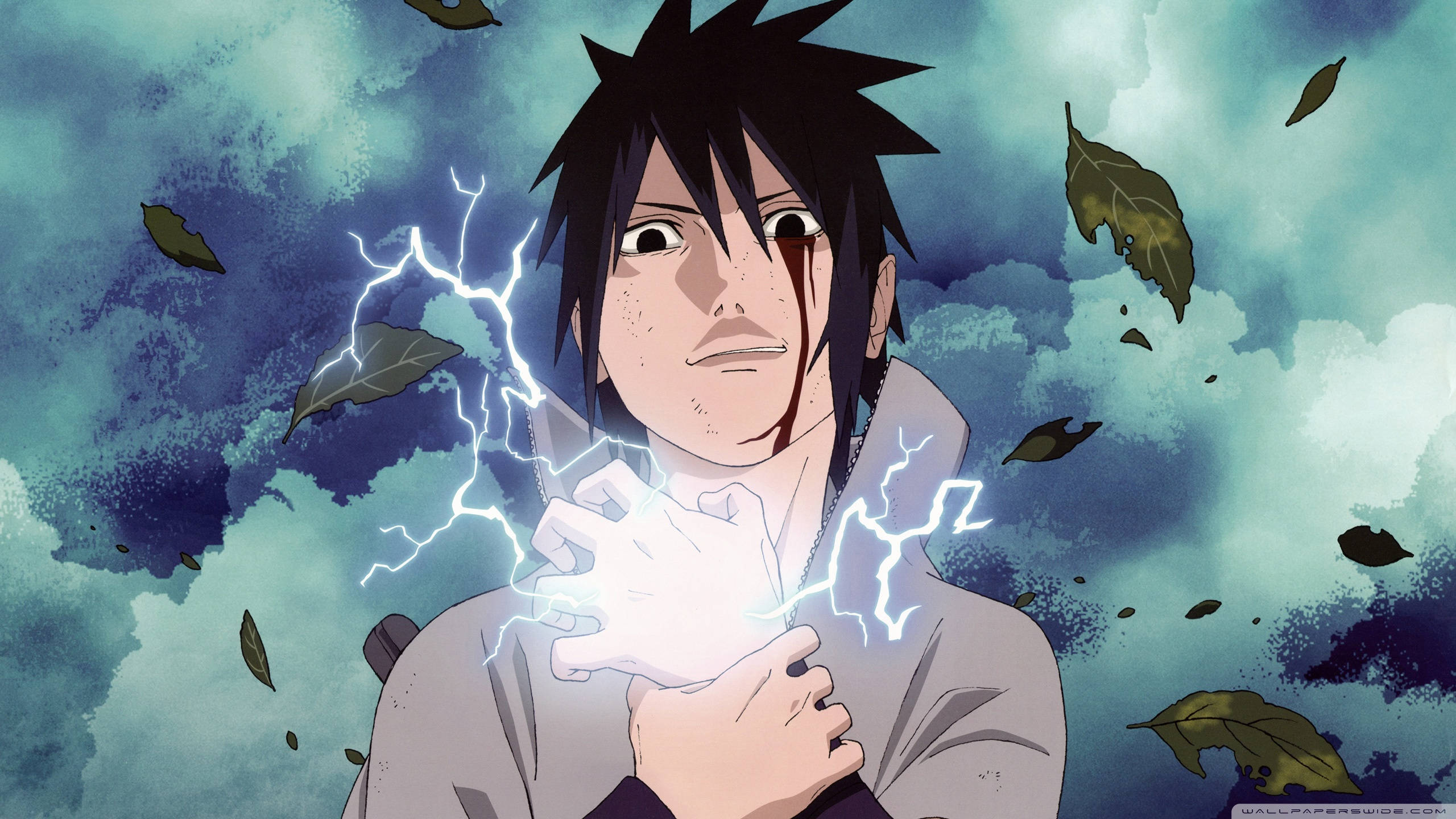 Sasuke Uchiha, 4K, white lightning, 2K Desktop Wallpaper