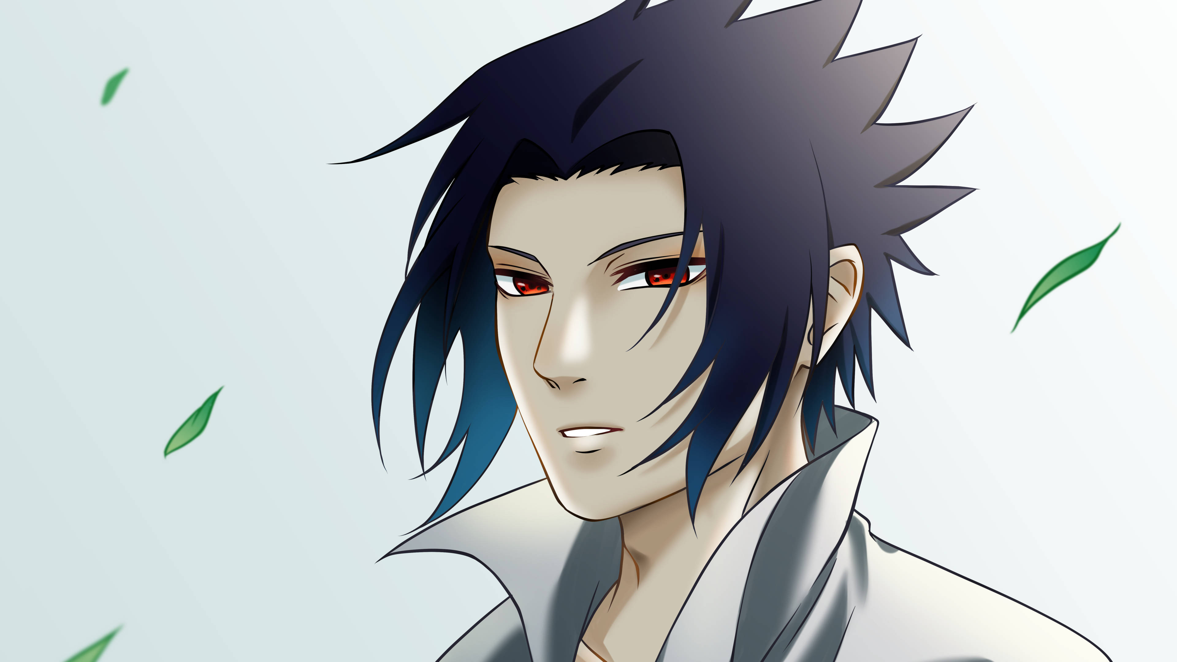 Sasuke Uchiha, spiky dark hair, red eyes, 4K Desktop Wallpaper
