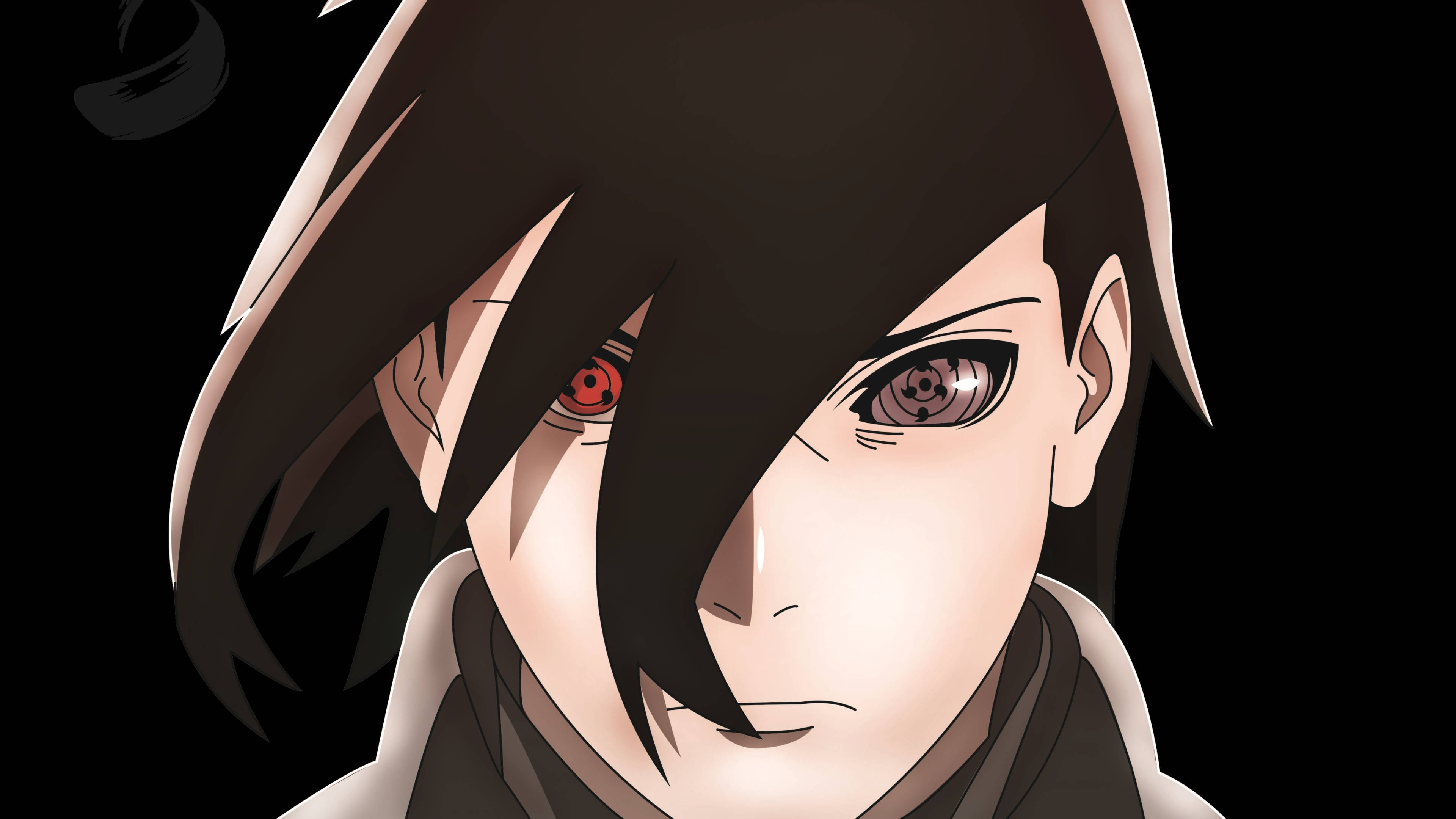 Sasuke Uchiha, two color eyes, red and black eyes, 4K Desktop Wallpaper