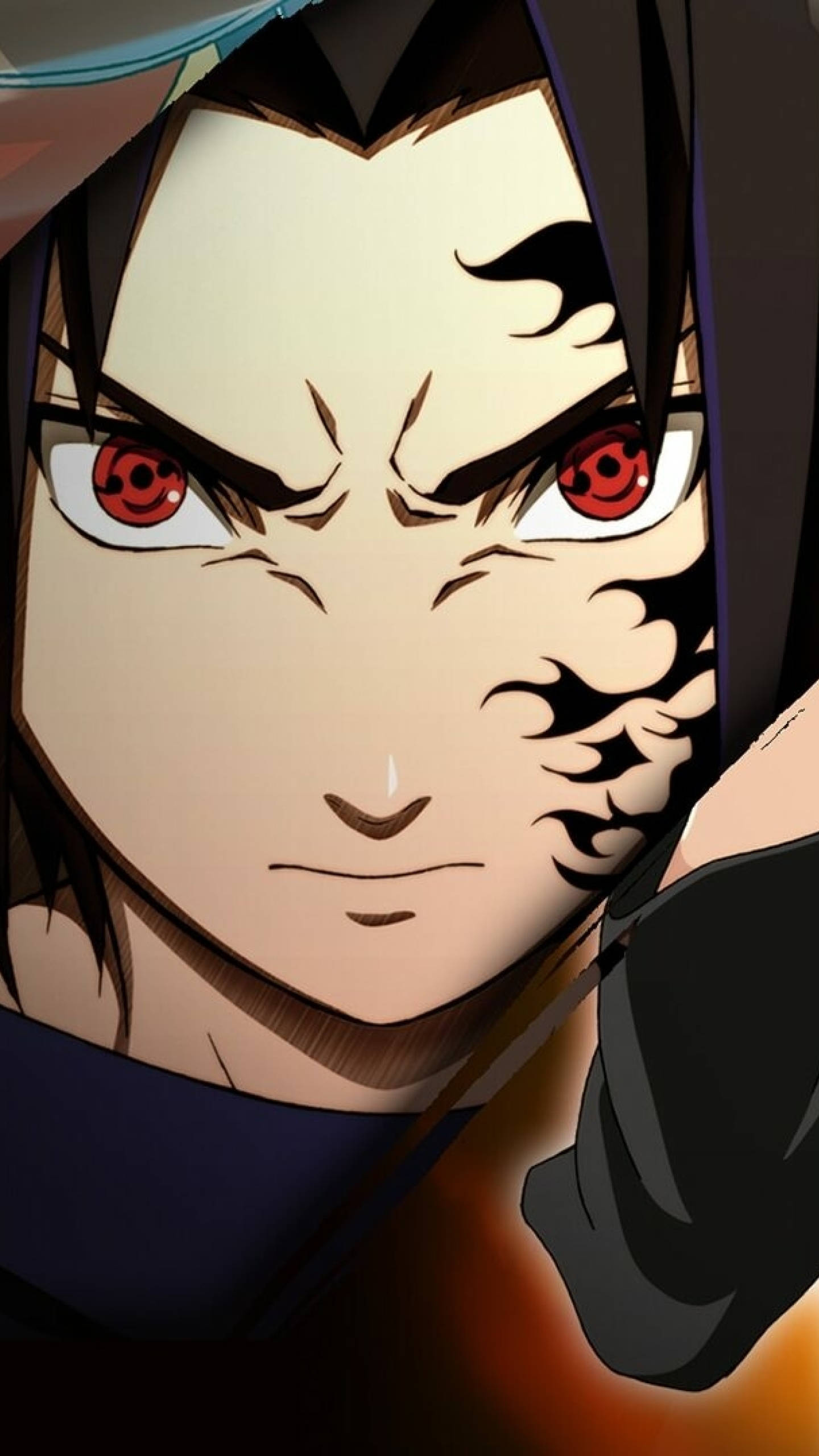 Sasuke Uchiha, cursed mark, red eyes, 2K Phone Wallpaper
