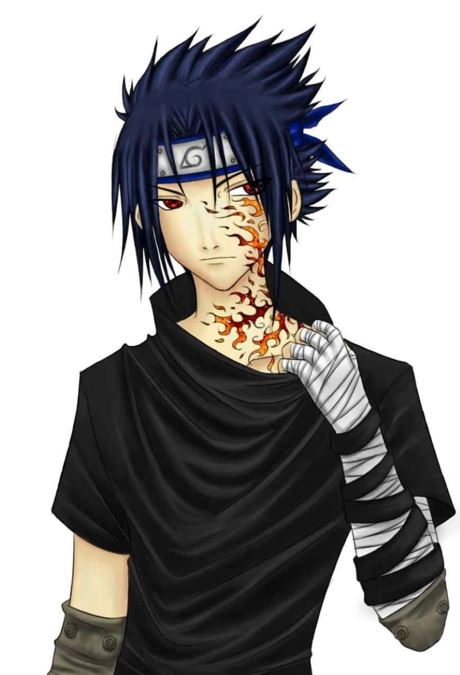 Sasuke Uchiha, Cursed Mark, spiky dark blue hair, HD Phone Wallpaper