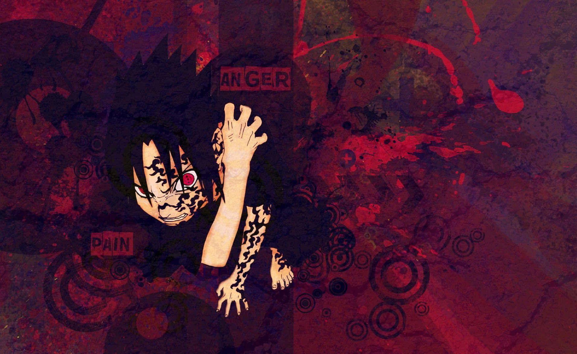 Sasuke Uchiha, Cursed Mark, red eye, HD Desktop Wallpaper
