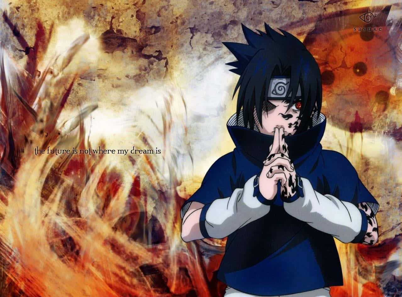 Sasuke Uchiha, Cursed Mark, sharingan eye, SD Desktop Wallpaper