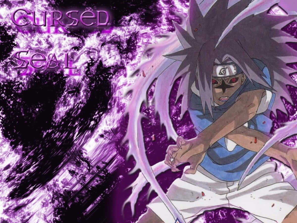 Sasuke Uchiha, Cursed Mark, purple energy, SD Desktop Wallpaper