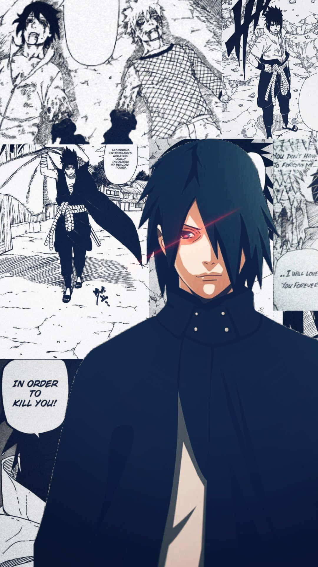 Sasuke Uchiha, red eyes, dark cloak, Full HD Phone Wallpaper