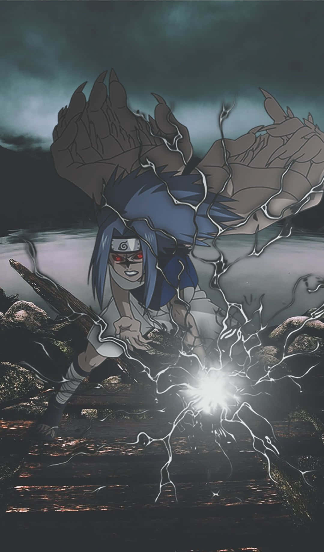 Sasuke Uchiha, Cursed Mark, blue hair, HD Phone Wallpaper