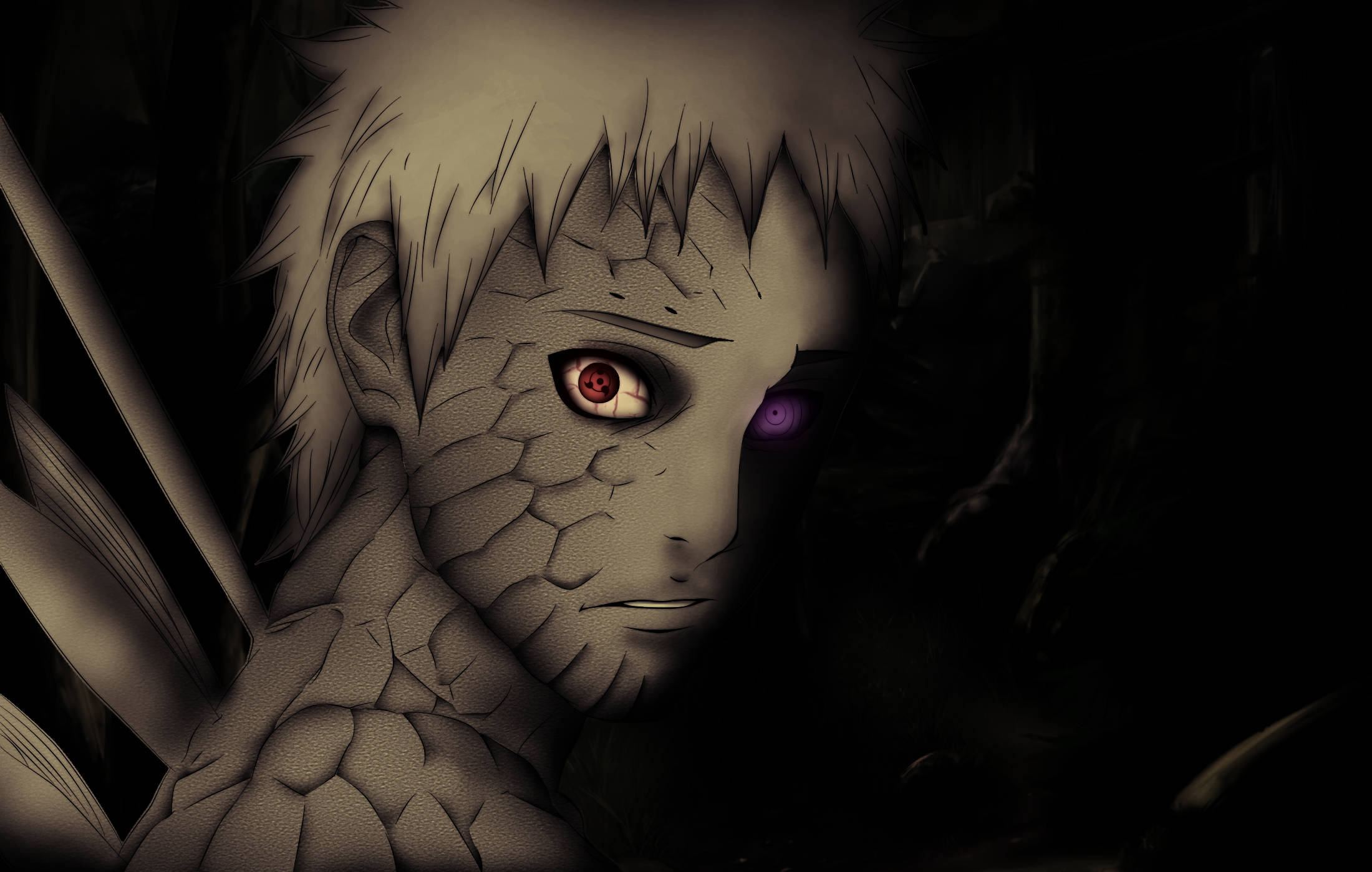 Sasuke Uchiha, Mangekyou Sharingan, chibi anime character, Full HD Desktop Wallpaper