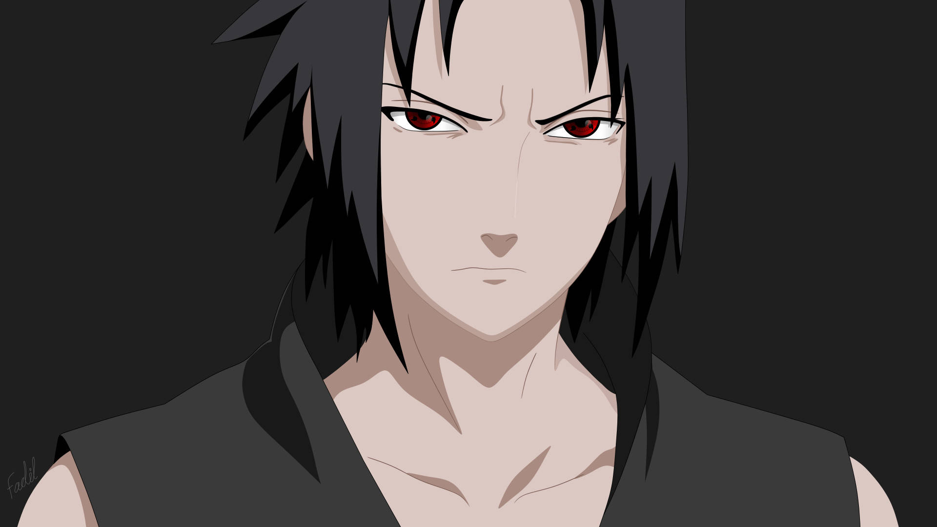 Sasuke Uchiha, Mangekyou Sharingan, spiky black hair, Full HD Desktop Wallpaper