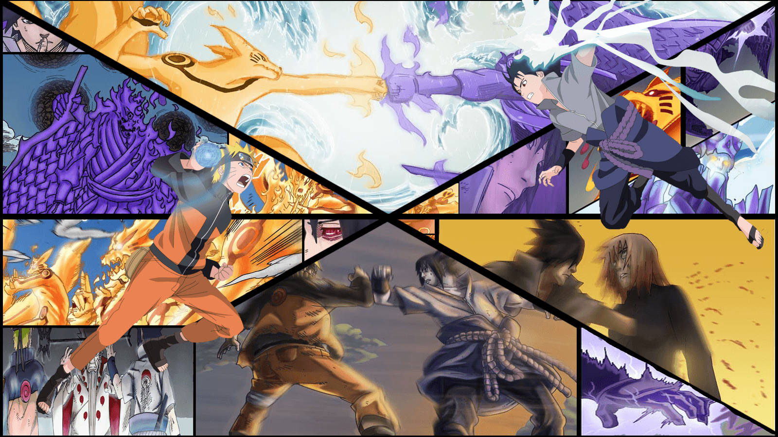 Sasuke Vs Naruto, chakra beasts, explosive, HD Desktop Wallpaper