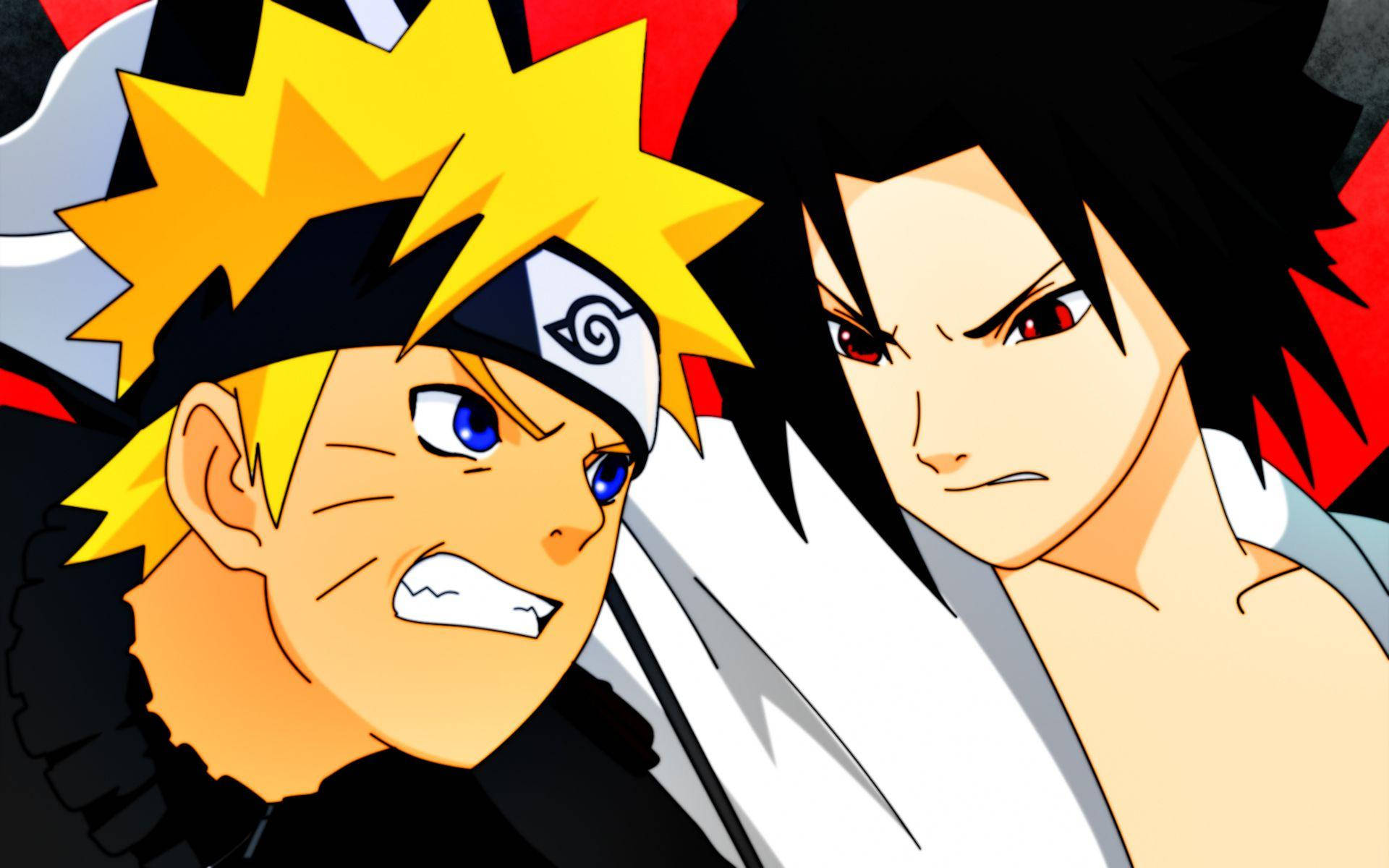 Sasuke, Naruto, red and black background, Full HD Desktop Wallpaper