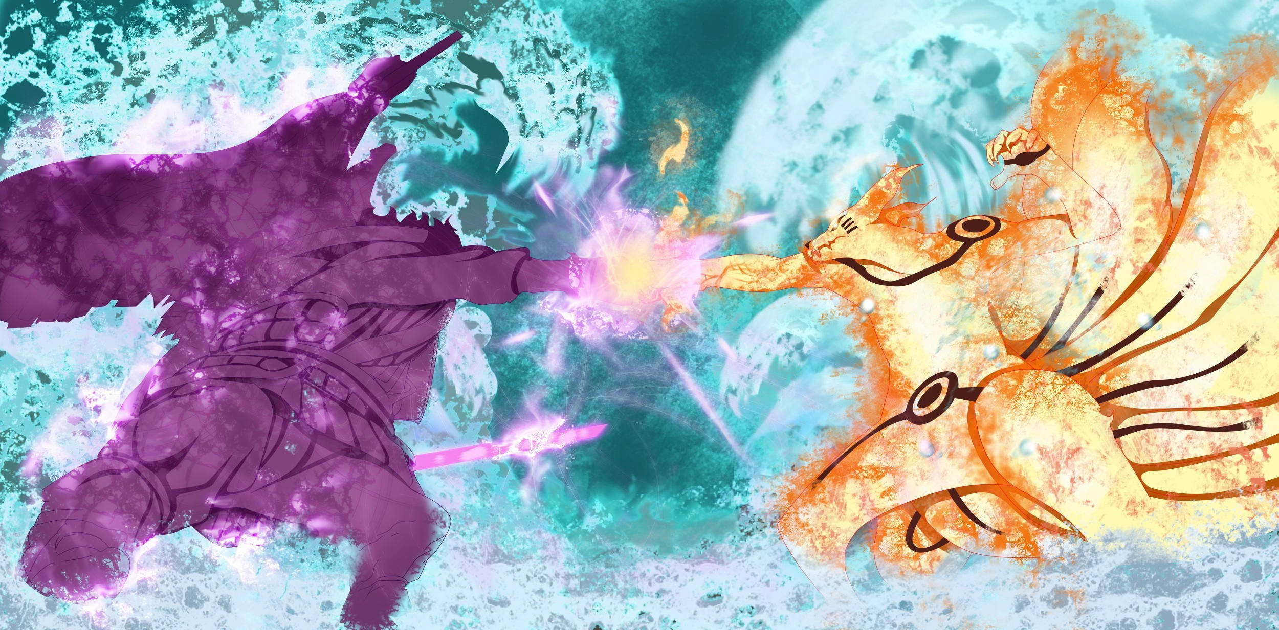 Naruto, Sasuke, final forms, Full HD Desktop Wallpaper
