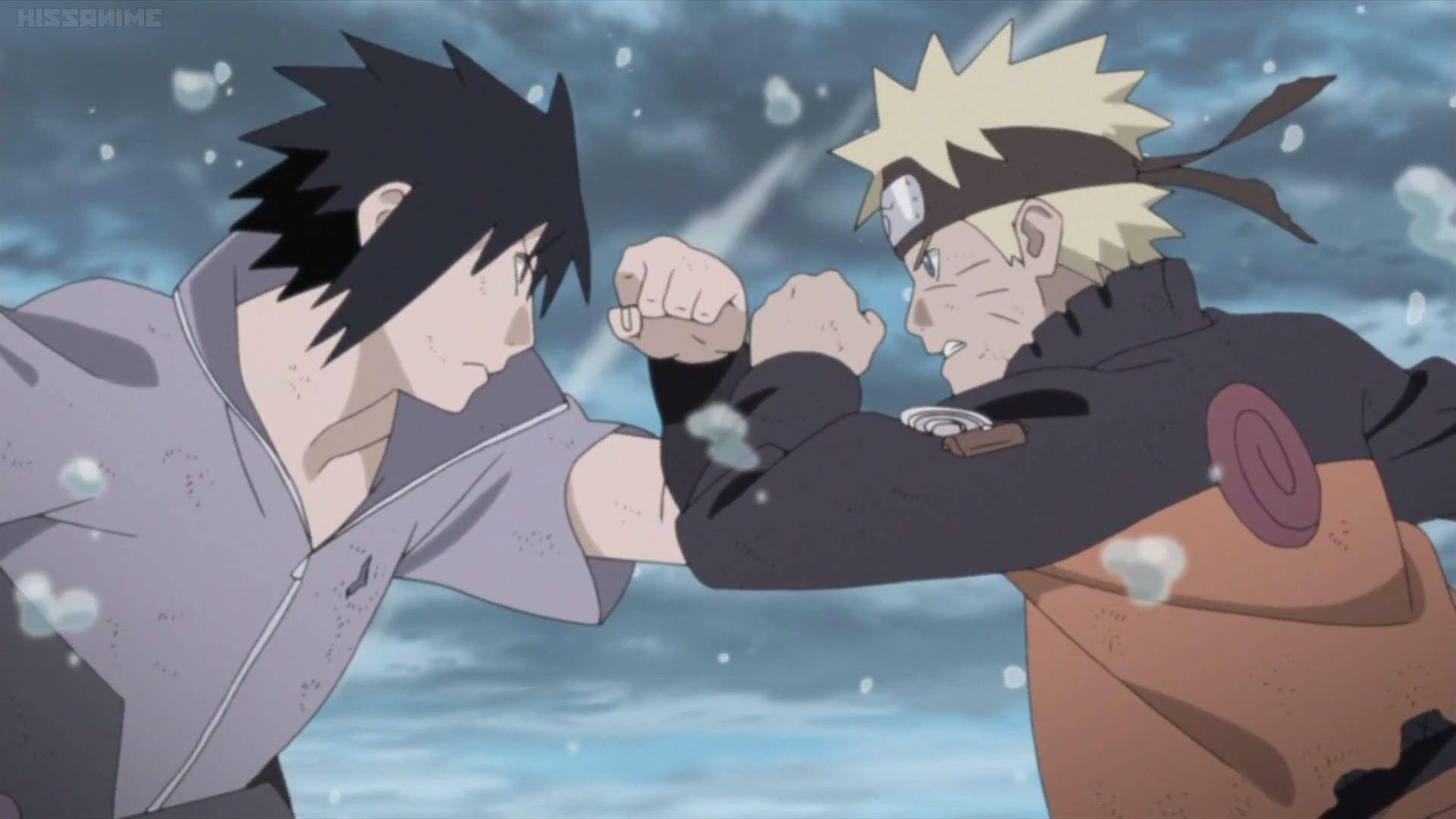 Sasuke, Naruto, snowy battle, Full HD Desktop Wallpaper