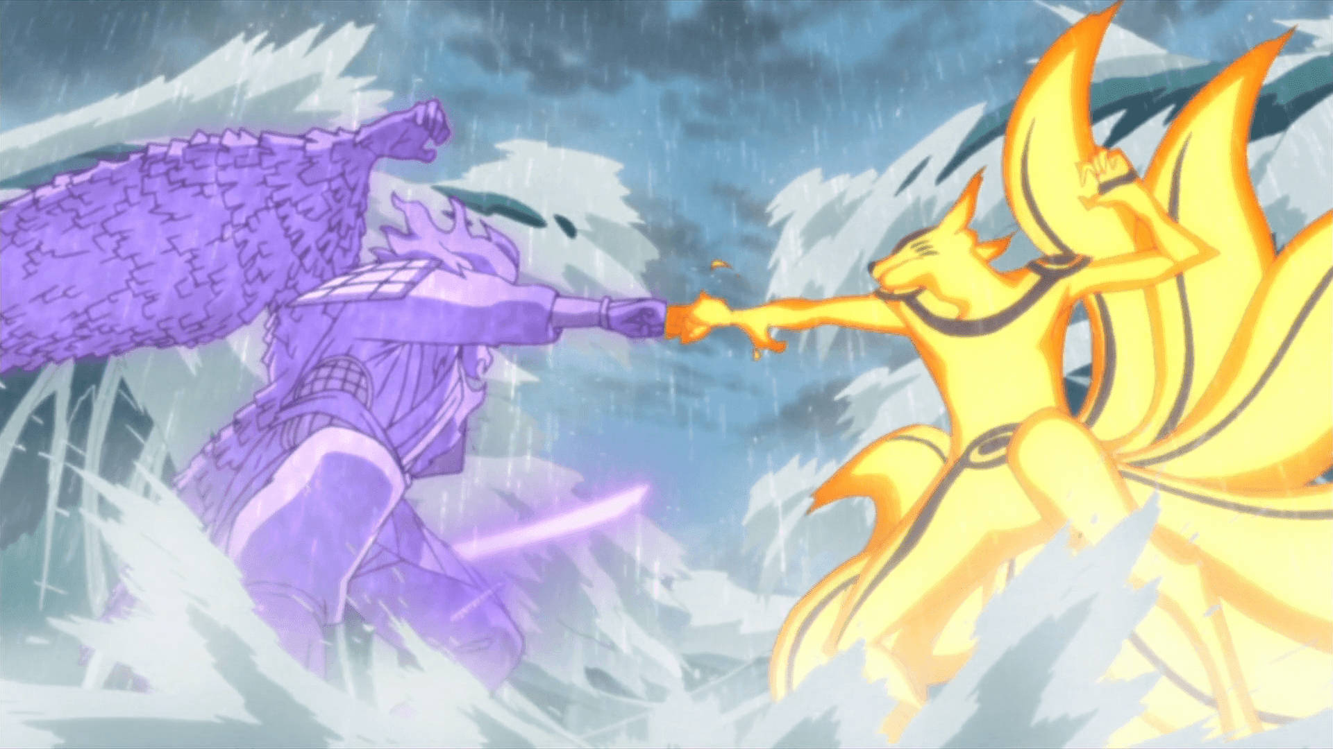 Naruto, Sasuke, purple armored warrior, Full HD Desktop Wallpaper