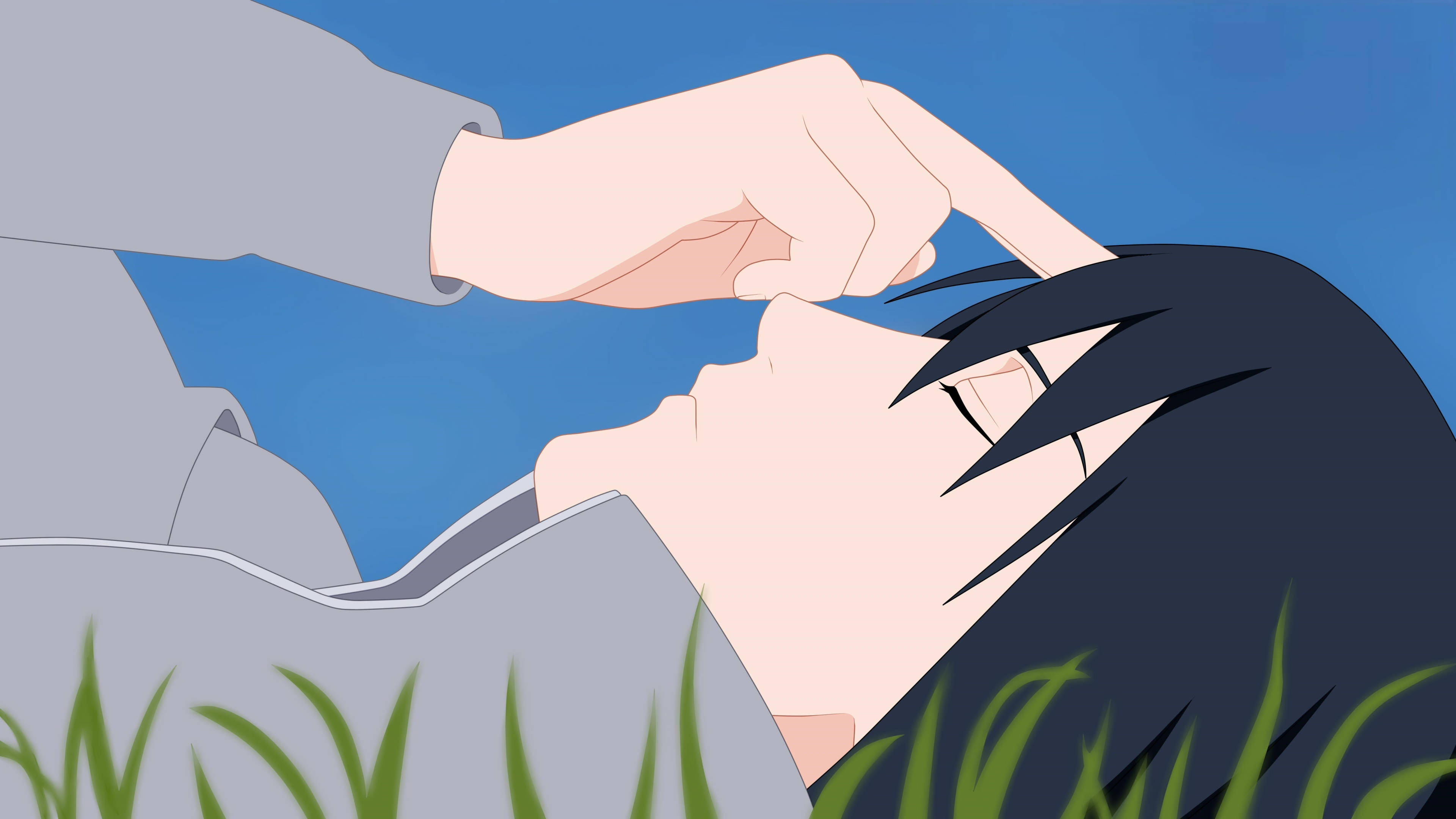 Sasuke, young man, grass, 4K Desktop Wallpaper