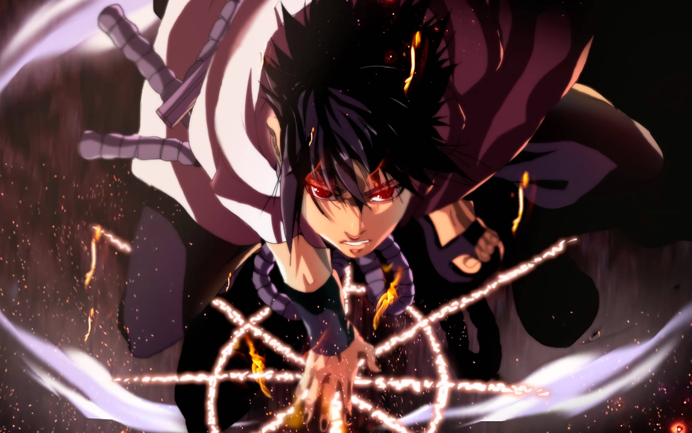 Sasuke, red eyes, black hair, Full HD Desktop Wallpaper