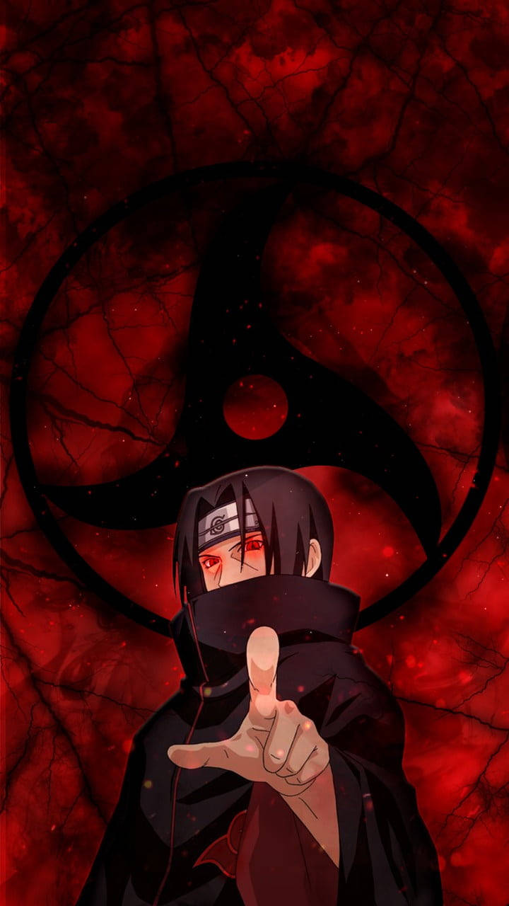 Sasuke, red eyes, cracked red background, HD Phone Wallpaper