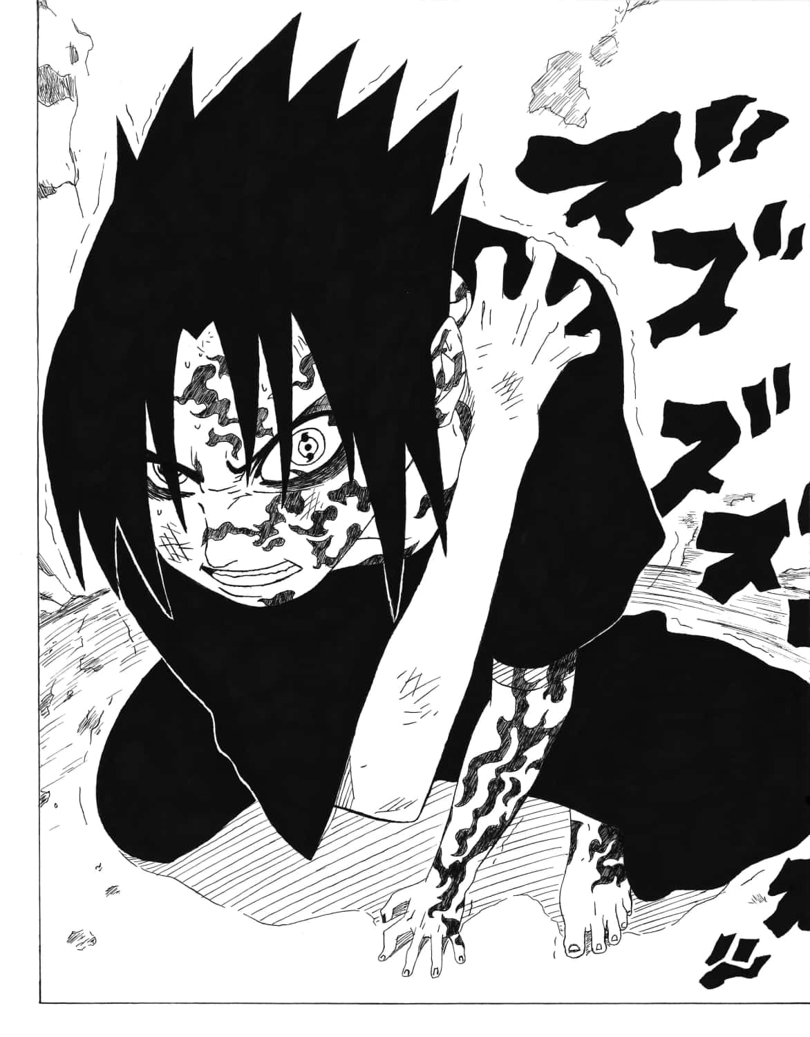 Sasuke, Curse, black and white anime character, HD Phone Wallpaper
