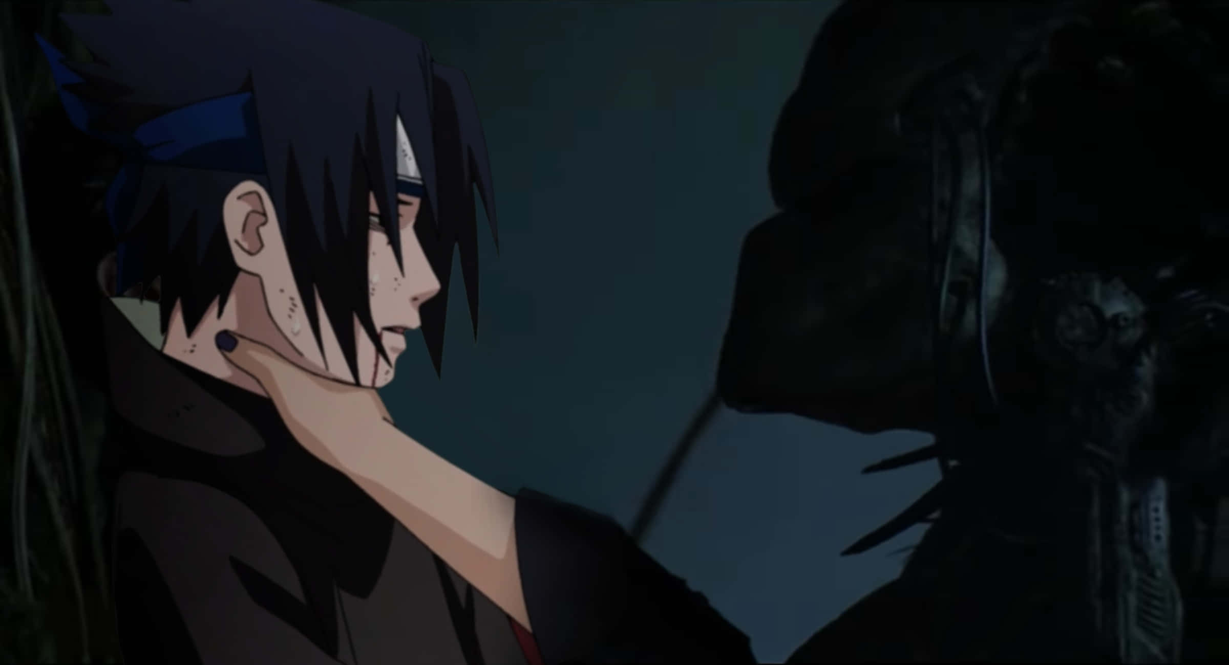 Sasuke, spiky-haired character, dark anime scene, Full HD Desktop Wallpaper