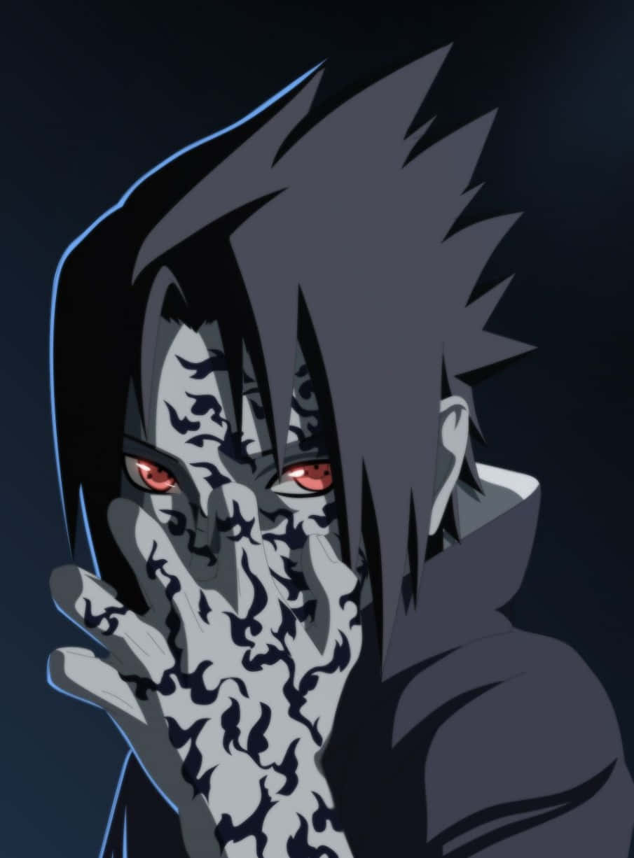 Sasuke, curse, spiky dark hair, SD Phone Wallpaper
