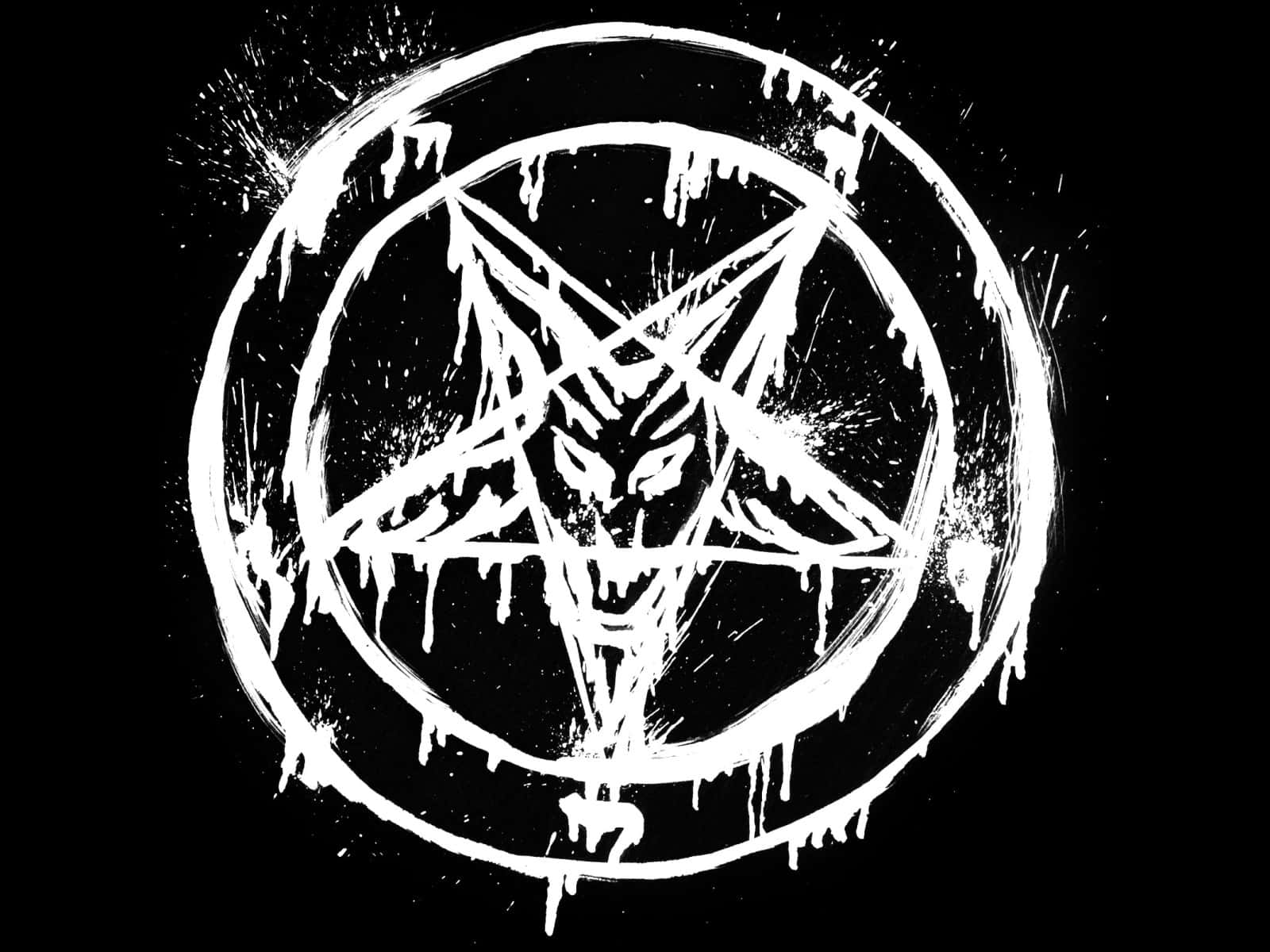 inverted pentagram, demonic face, circle, HD Desktop Wallpaper