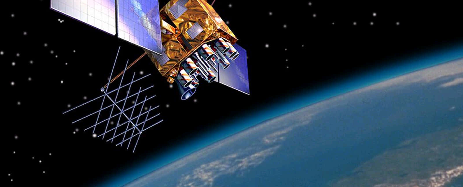 satellite, Earth, solar panels, HD Desktop Wallpaper