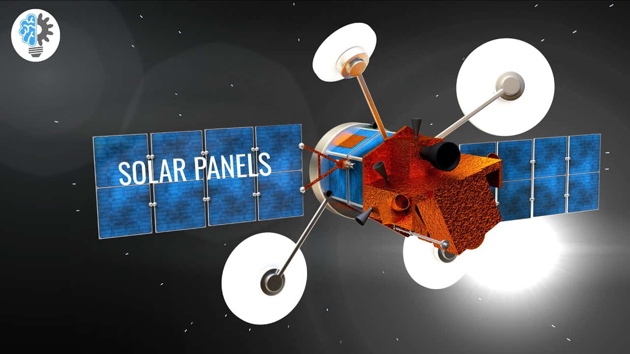 satellite, blue solar panels, white dish antennas, HD Desktop Wallpaper