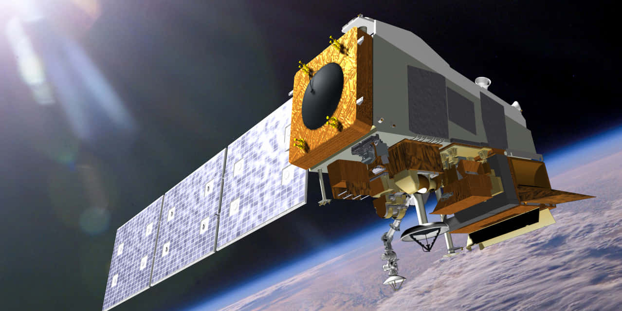 satellite, solar panels, Earth, SD Desktop Wallpaper