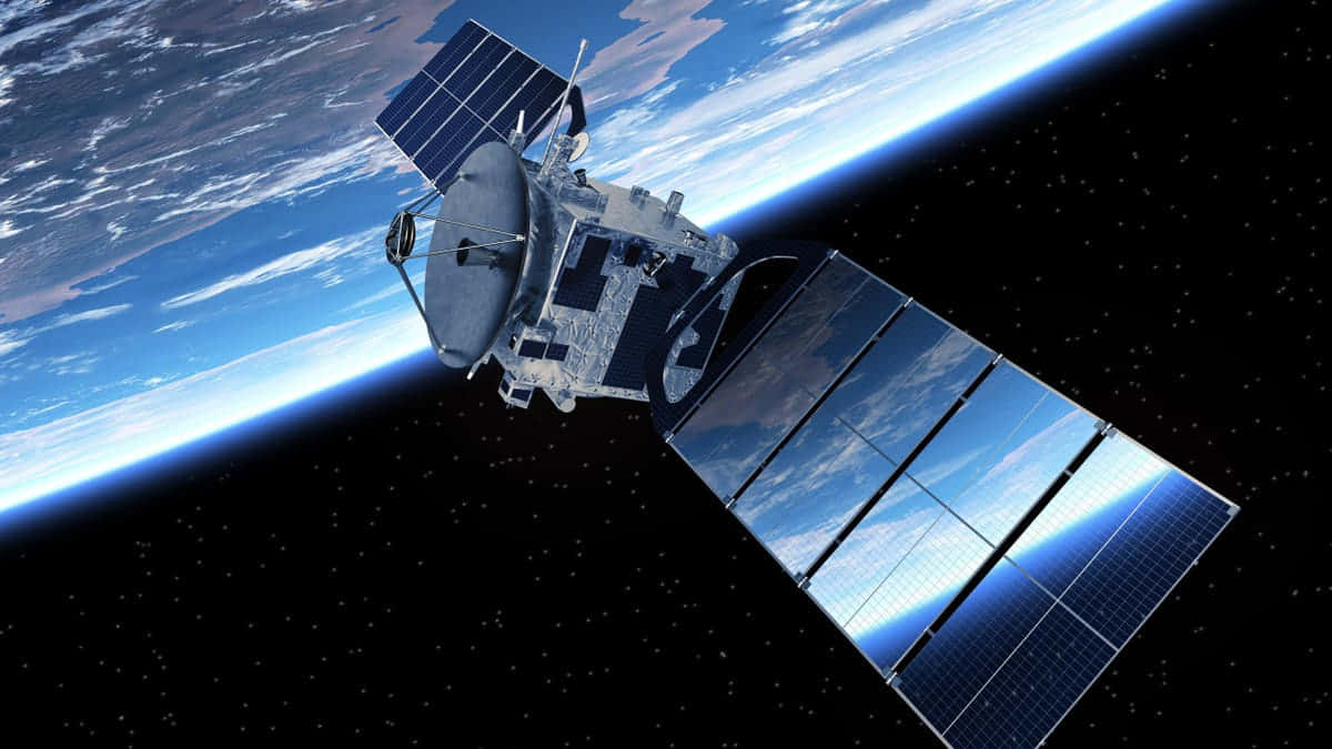 satellite, solar panels, Earth, SD Desktop Wallpaper