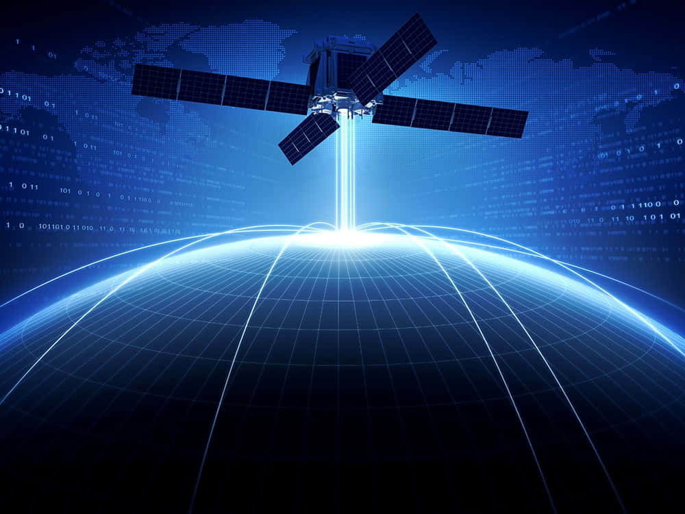 satellite technology 1000 x 750, blue digital globe, binary code, SD Desktop Wallpaper