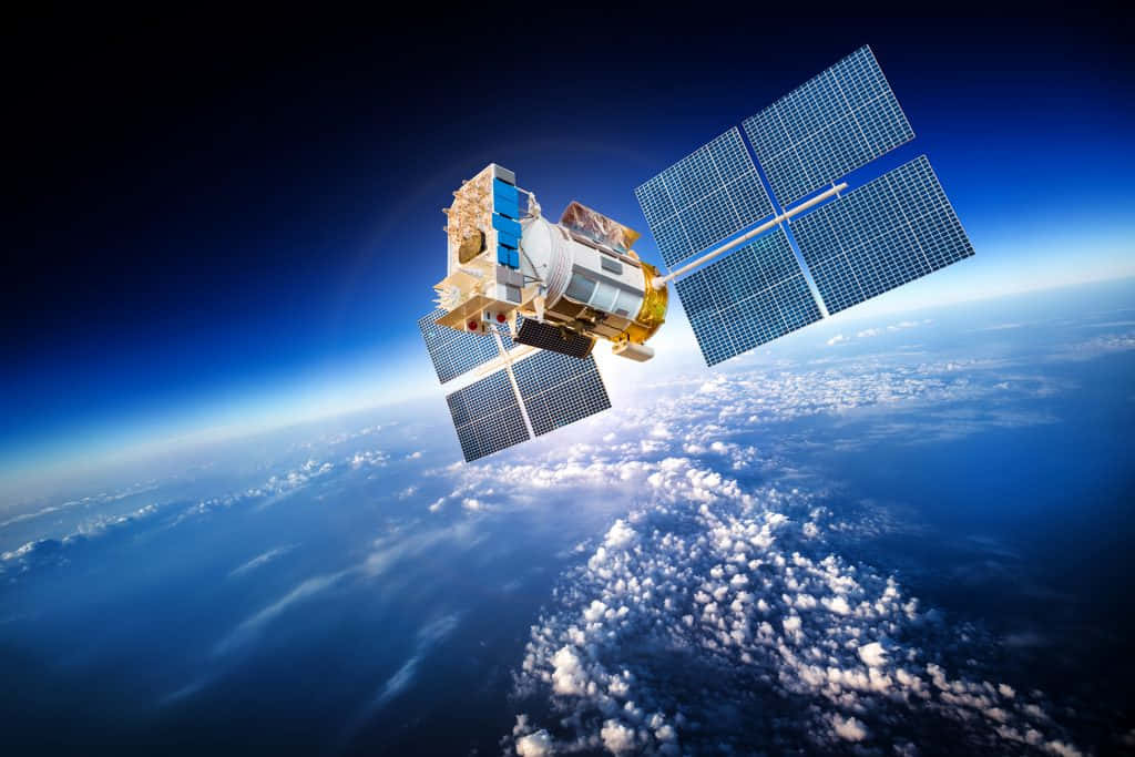 satellite, solar panels, Earth, SD Desktop Wallpaper