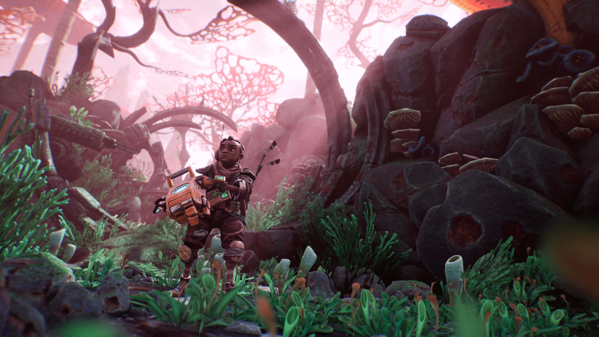 Satisfactory, medic, glowing flora, Full HD Desktop Wallpaper