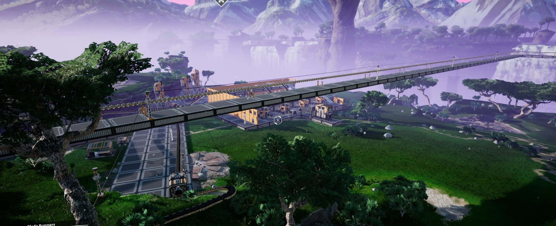 Satisfactory, suspension bridge, futuristic train, Full HD Desktop Wallpaper