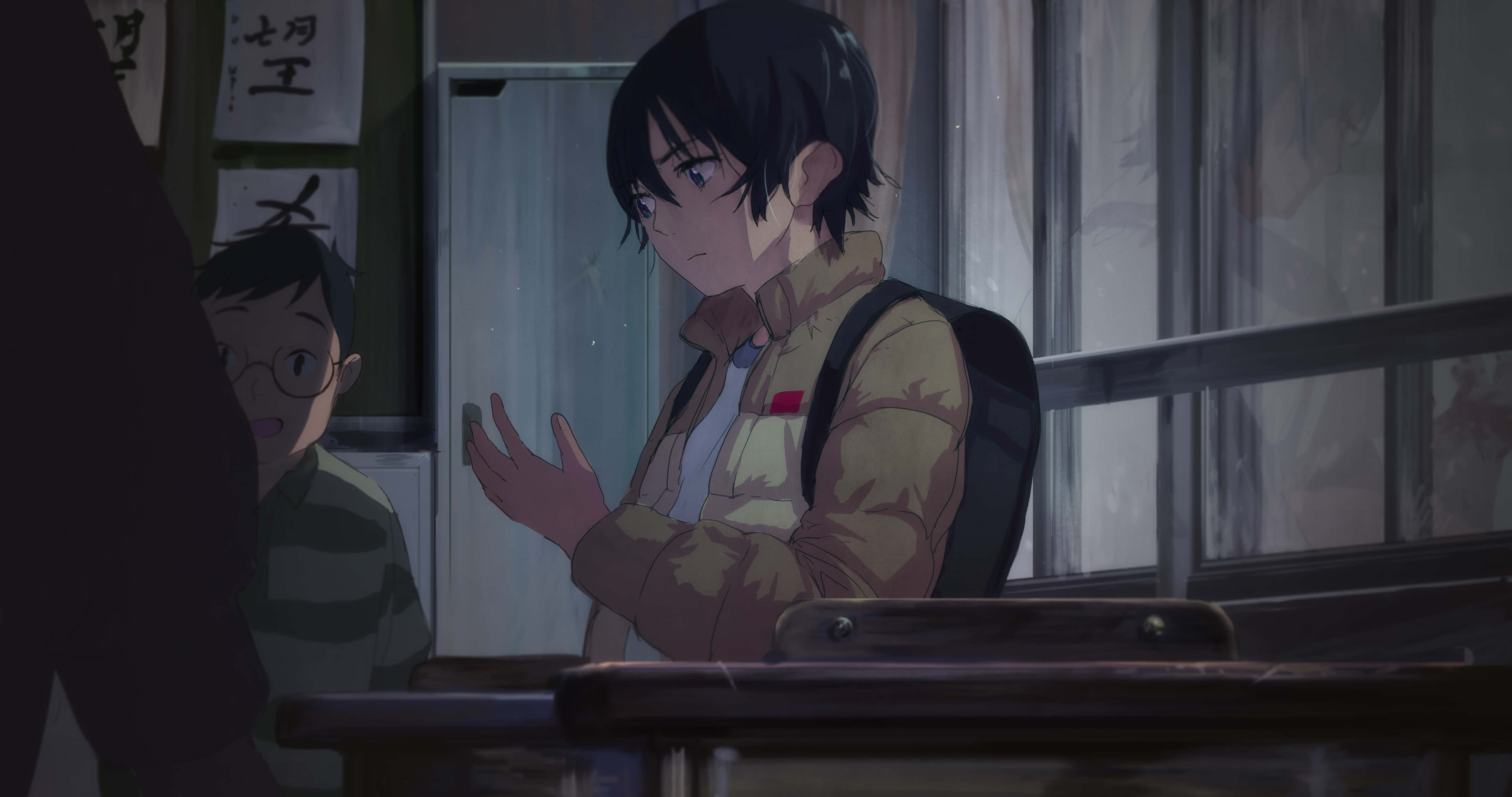 Satoru Fujinuma, classroom, window, 4K Desktop Wallpaper