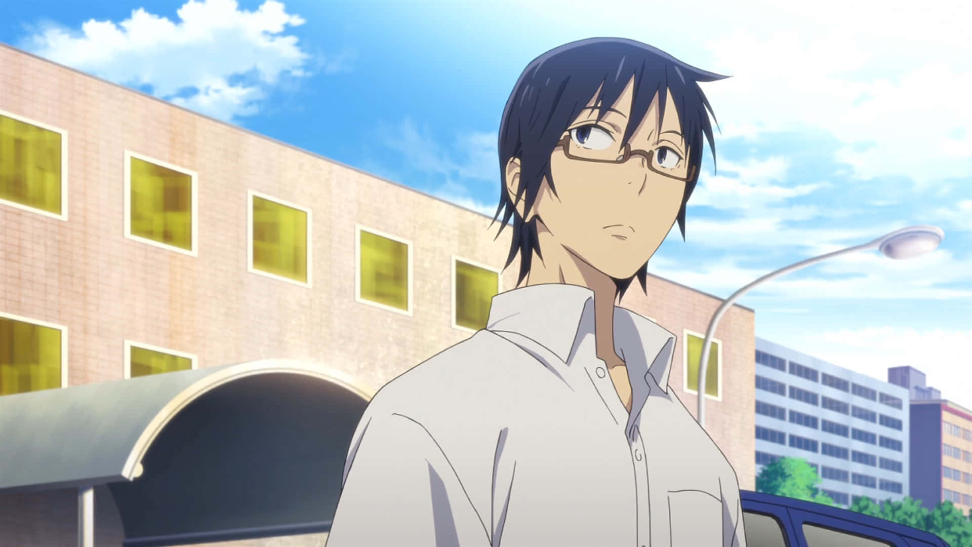 Satoru Fujinuma, anime character, glasses, Full HD Desktop Wallpaper