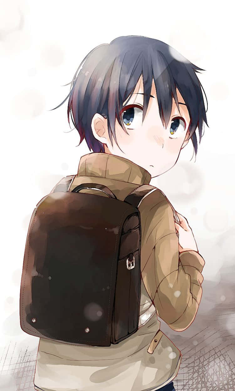 Satoru Fujinuma, dark hair, blue eyes, SD Phone Wallpaper