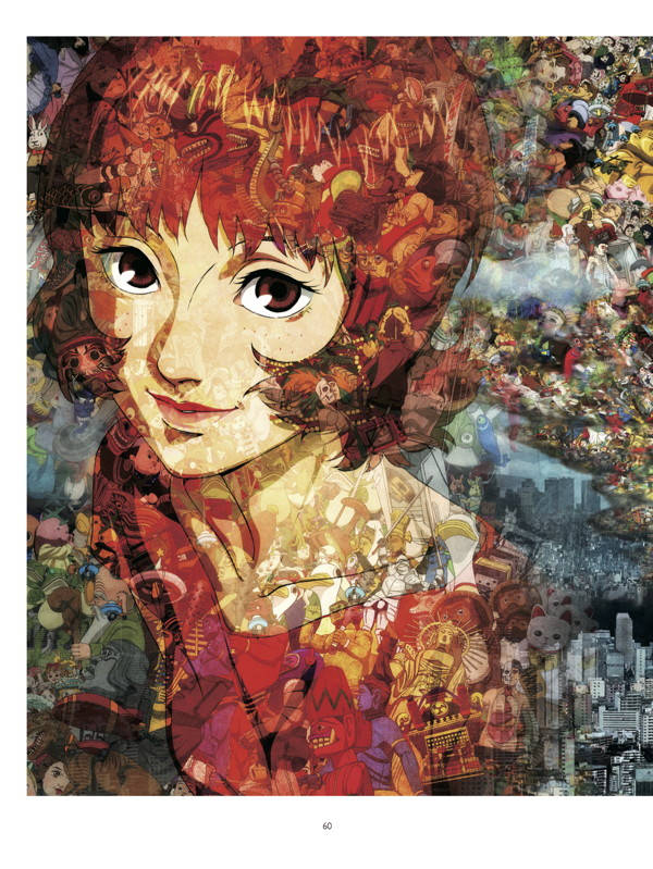 Satoshi Kon, red hair, large eyes, SD Phone Wallpaper