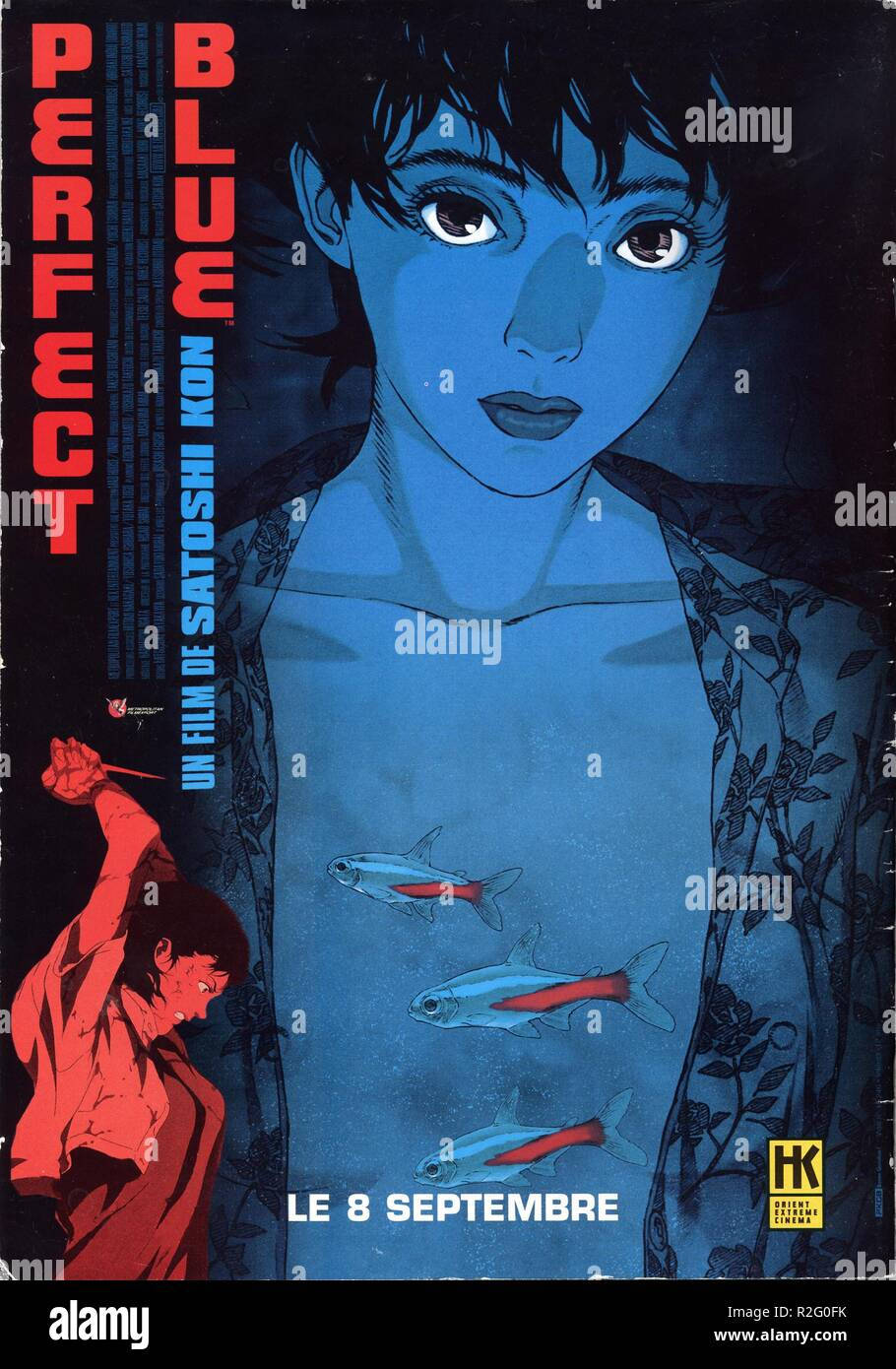 Satoshi Kon, blue-toned, young woman, HD Phone Wallpaper