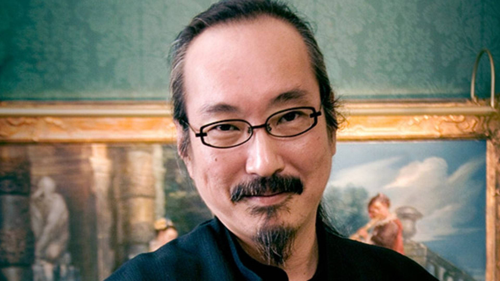 Satoshi Kon, glasses, mustache, Full HD Desktop Wallpaper