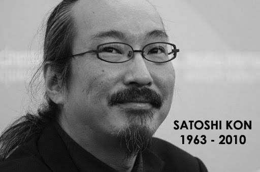 Satoshi Kon, black and white portrait, glasses, SD Desktop Wallpaper