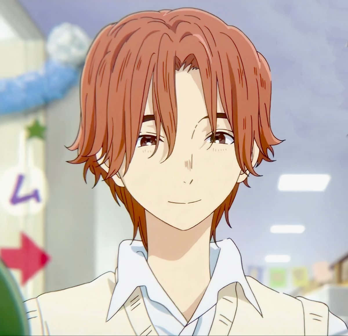 Satoshi Mashiba, anime boy, messy reddish-brown hair, SD Desktop Wallpaper