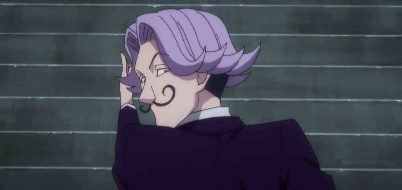 Satotz, purple-haired, mustache, HD Desktop Wallpaper