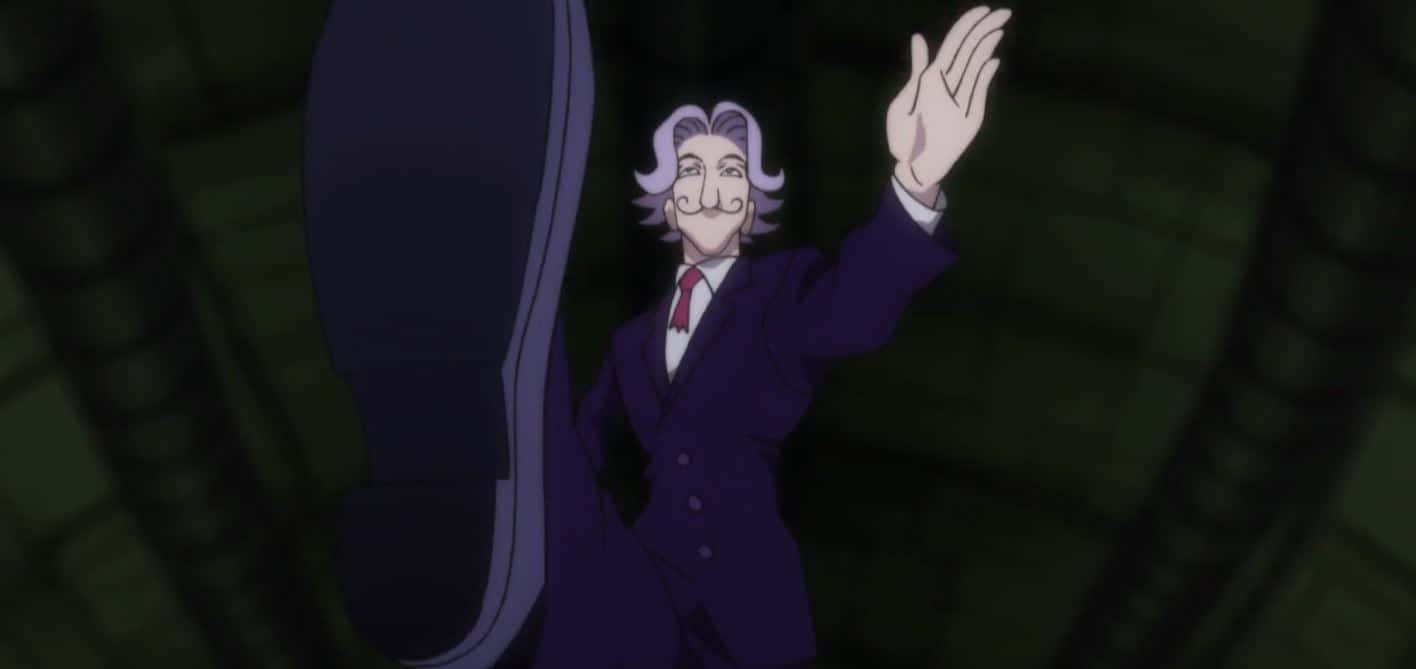 Satotz, purple suit, giant foot, HD Desktop Wallpaper