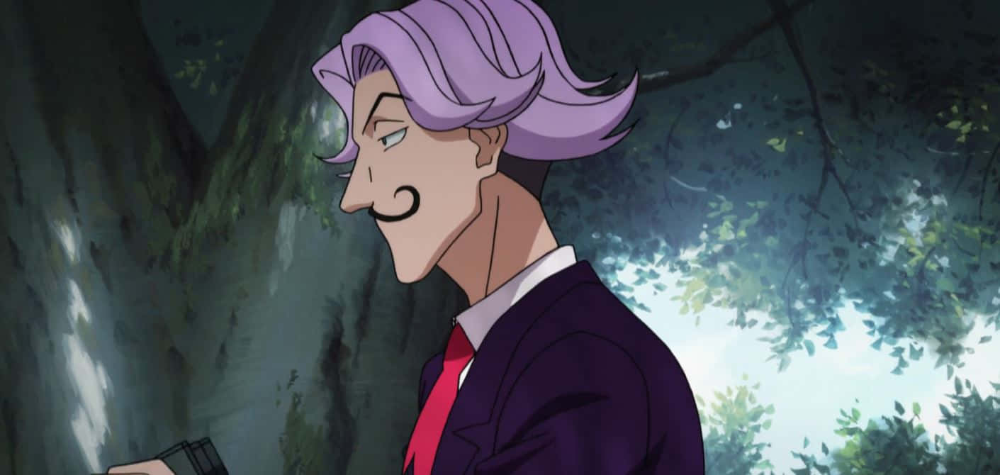 Satotz, purple-haired anime man, suit, HD Desktop Wallpaper