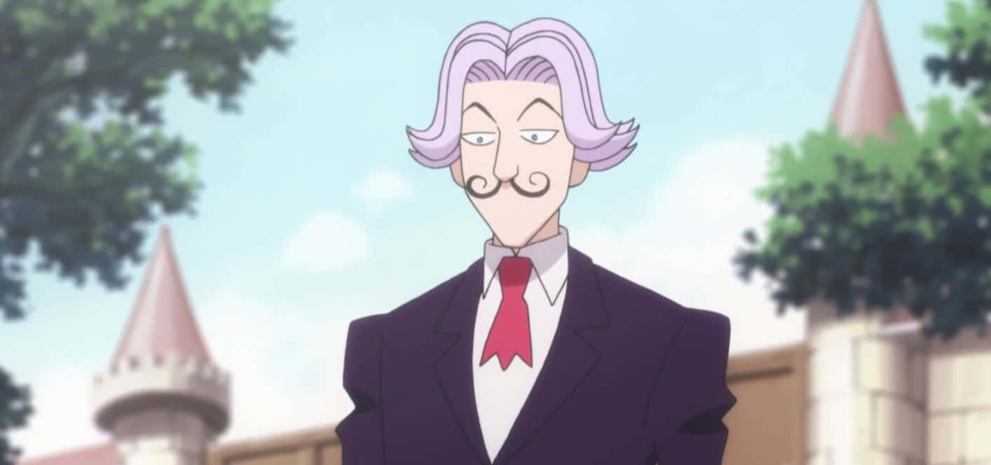 Satotz, lavender hair, mustache, HD Desktop Wallpaper
